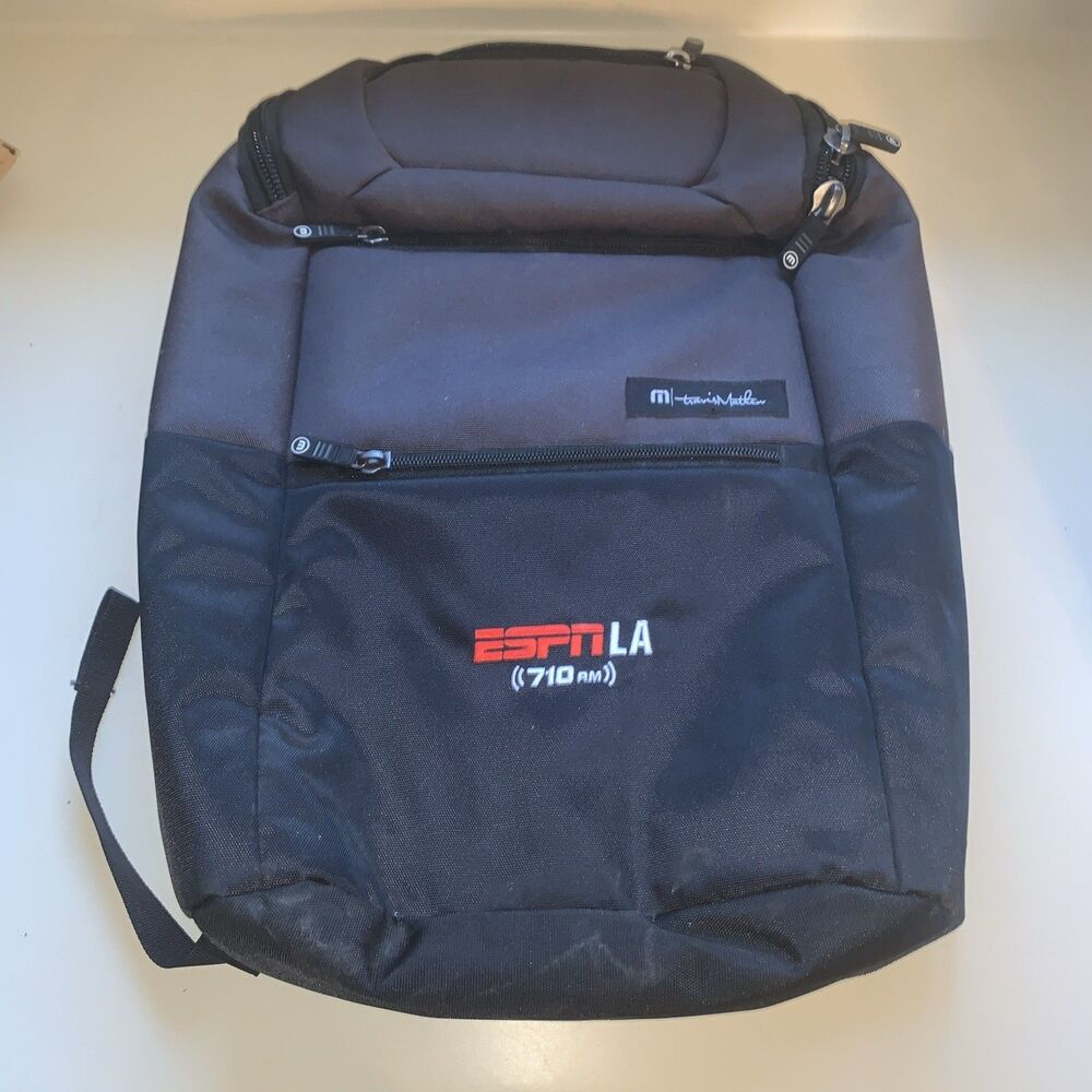 Travis Mathew Golf Black Insulated Cooler Backpack with Logo ESPN LA 710AM NWOT